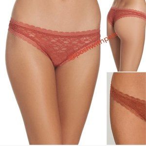 Free People NWT Lace Tanga Bronze Low Rise Sheer Floral Panties Size XSmall New